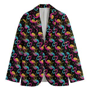 Colorful Flamingo Pattern Print Men's Blazer