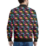 Colorful Flamingo Pattern Print Men's Bomber Jacket