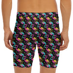 Colorful Flamingo Pattern Print Men's Long Boxer Briefs