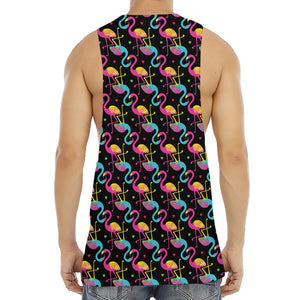 Colorful Flamingo Pattern Print Men's Muscle Tank Top