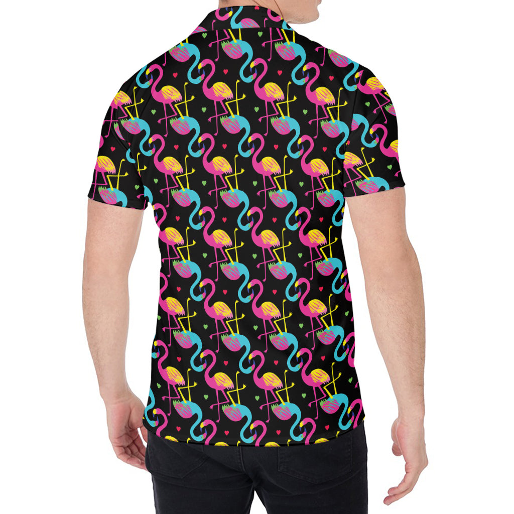 Colorful Flamingo Pattern Print Men's Shirt
