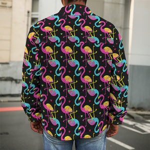 Colorful Flamingo Pattern Print Men's Shirt Jacket