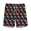 Colorful Flamingo Pattern Print Men's Sports Shorts