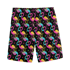 Colorful Flamingo Pattern Print Men's Sports Shorts