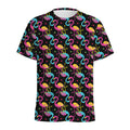 Colorful Flamingo Pattern Print Men's Athletic T-Shirt
