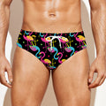 Colorful Flamingo Pattern Print Men's Swim Briefs