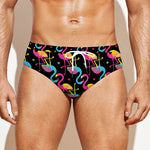 Colorful Flamingo Pattern Print Men's Swim Briefs