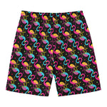 Colorful Flamingo Pattern Print Men's Swim Trunks