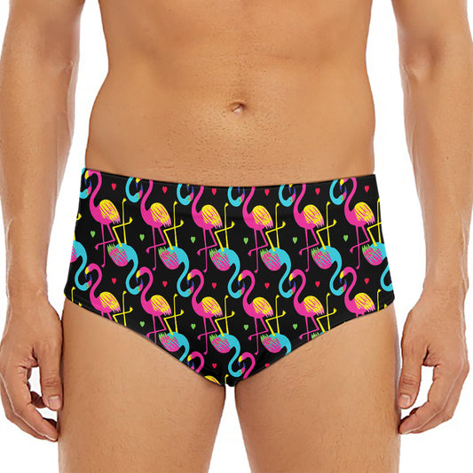 Colorful Flamingo Pattern Print Men's Triangle Swim Briefs