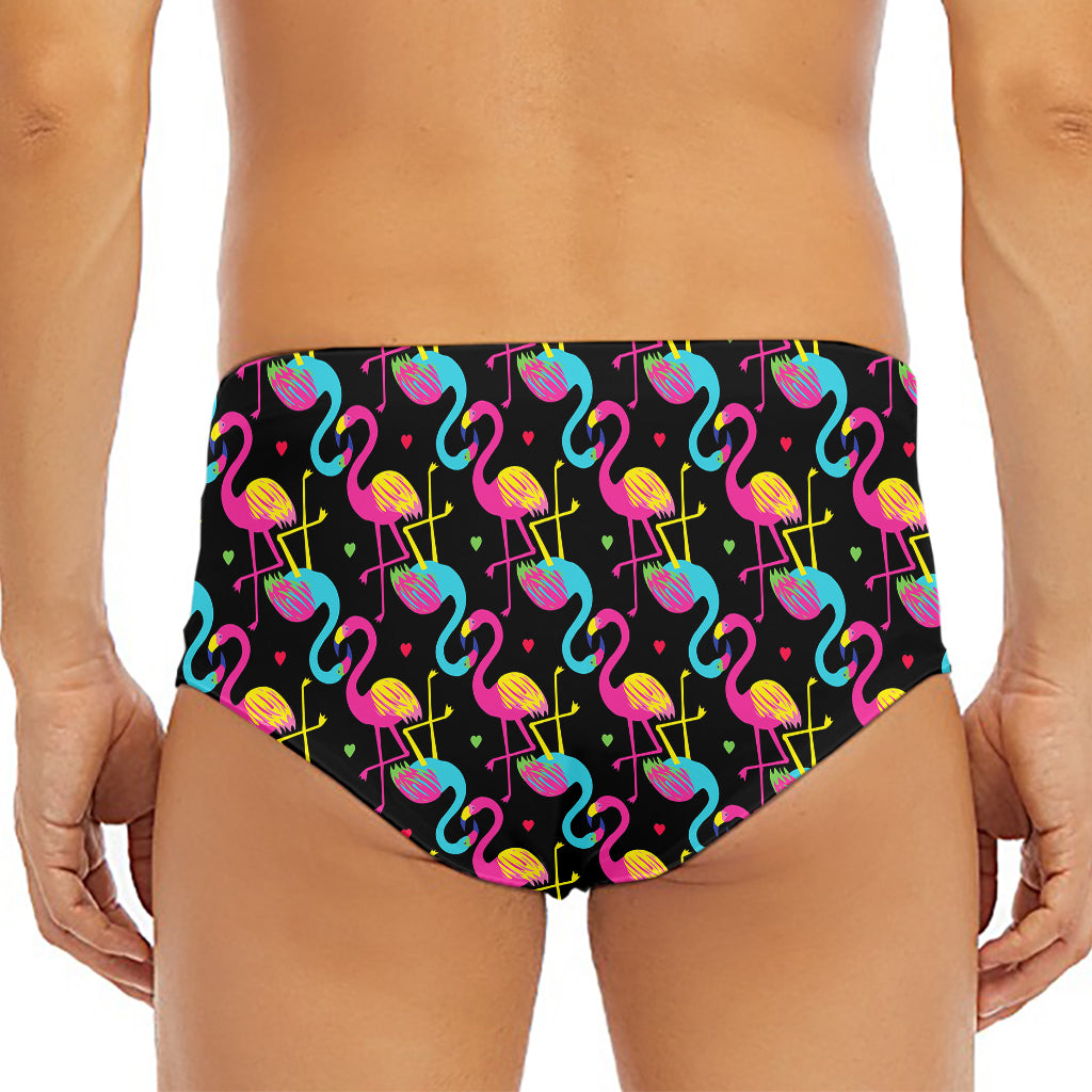 Colorful Flamingo Pattern Print Men's Triangle Swim Briefs