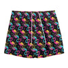 Colorful Flamingo Pattern Print Mesh Shorts