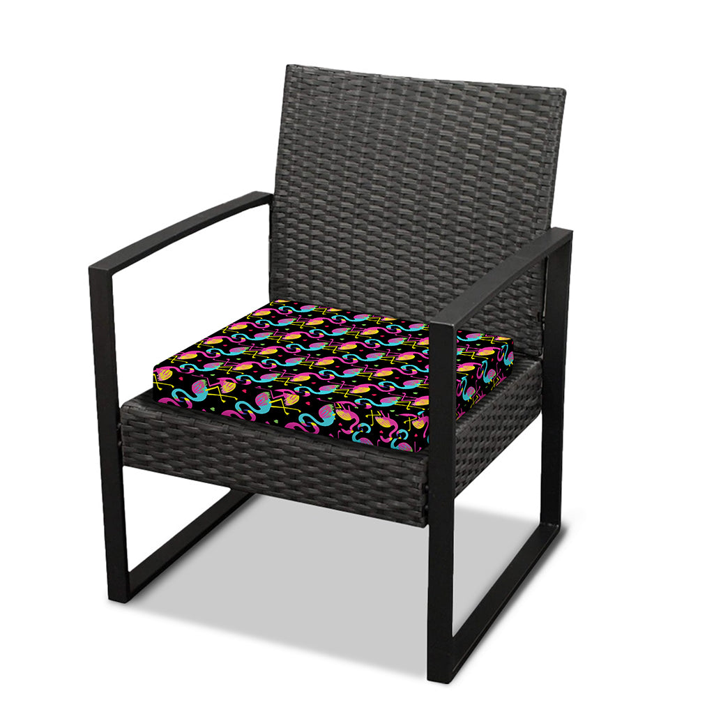 Colorful Flamingo Pattern Print Outdoor Seat Cushion Cover
