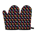 Colorful Flamingo Pattern Print Oven Mitts