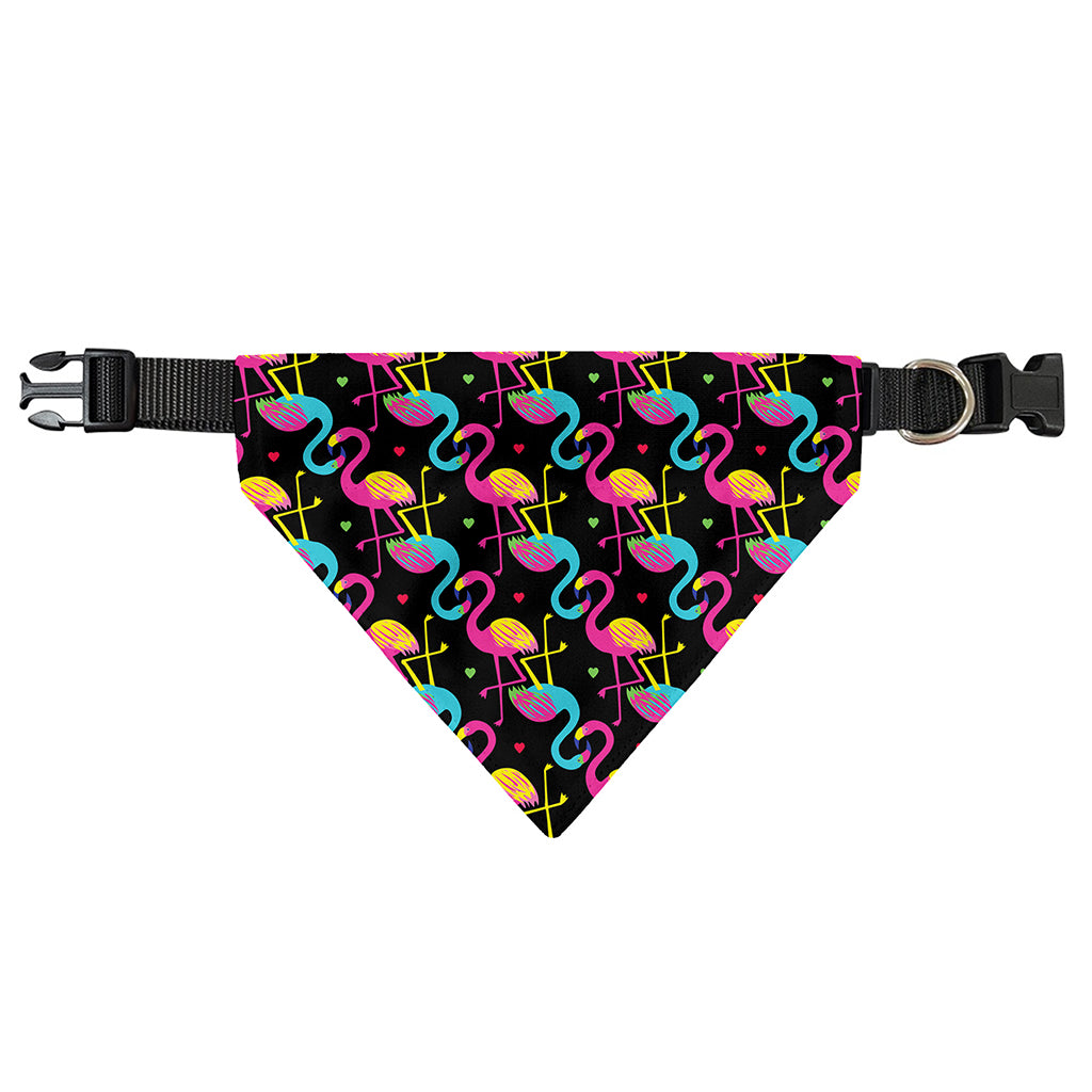 Colorful Flamingo Pattern Print Over The Collar Dog Bandana
