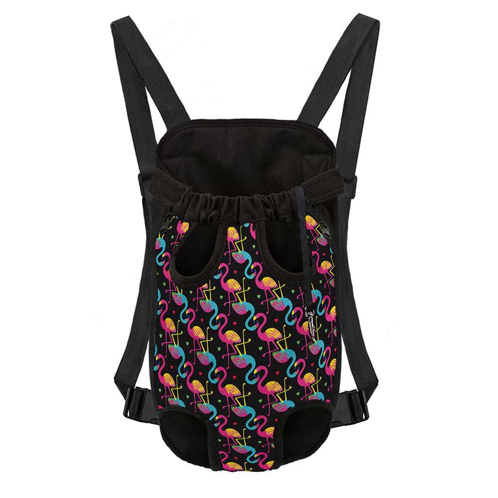Colorful Flamingo Pattern Print Pet Carrier Backpack