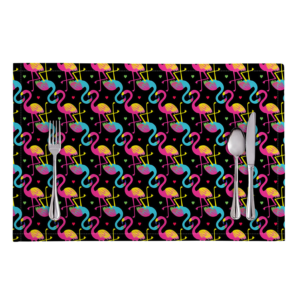 Colorful Flamingo Pattern Print Placemat