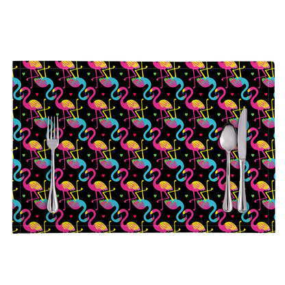 Colorful Flamingo Pattern Print Placemat
