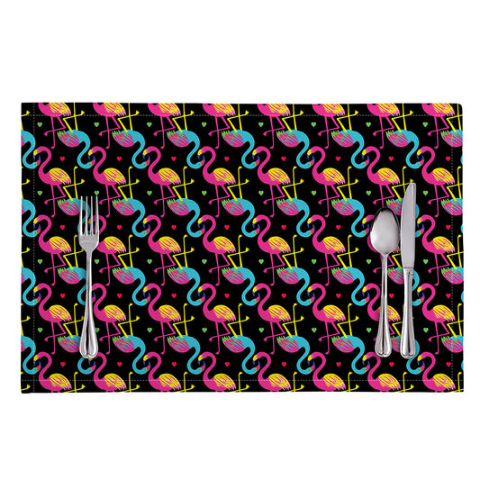 Colorful Flamingo Pattern Print Placemat