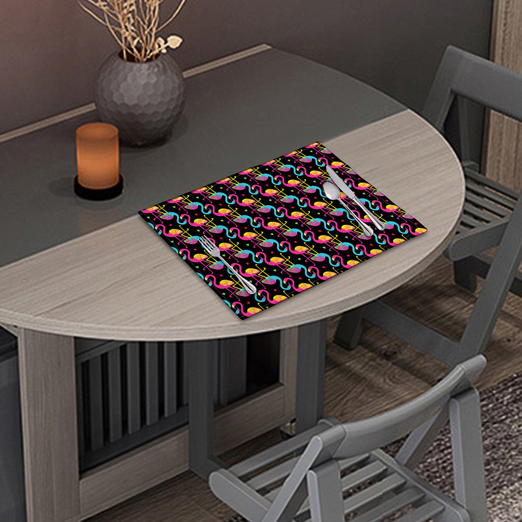 Colorful Flamingo Pattern Print Placemat