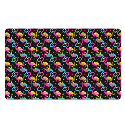Colorful Flamingo Pattern Print Polyester Doormat