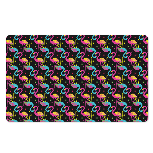 Colorful Flamingo Pattern Print Polyester Doormat
