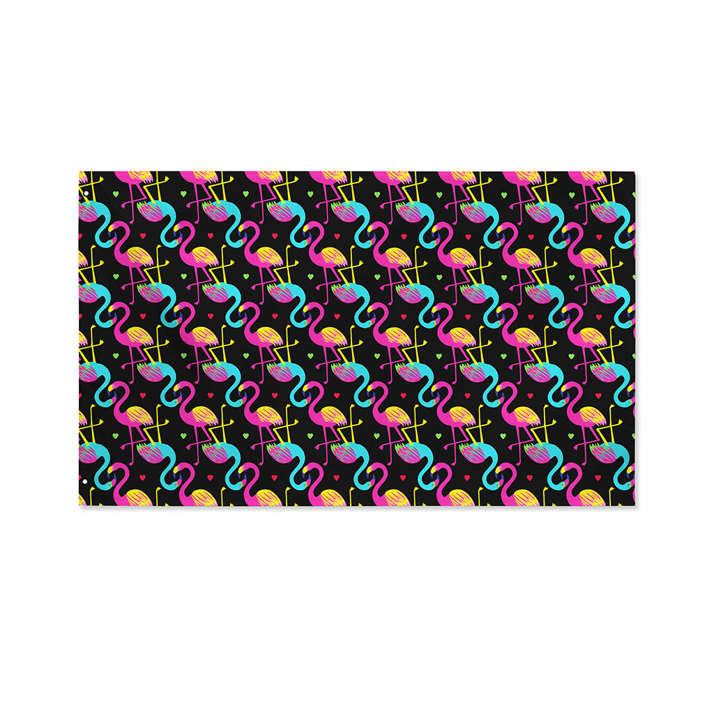 Colorful Flamingo Pattern Print Polyester Flag