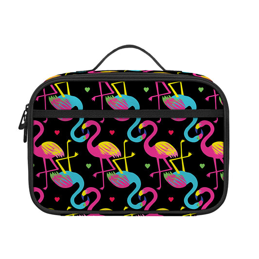 Colorful Flamingo Pattern Print Portable Lunch Bag