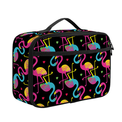 Colorful Flamingo Pattern Print Portable Lunch Bag