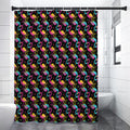 Colorful Flamingo Pattern Print Premium Shower Curtain