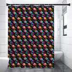 Colorful Flamingo Pattern Print Premium Shower Curtain