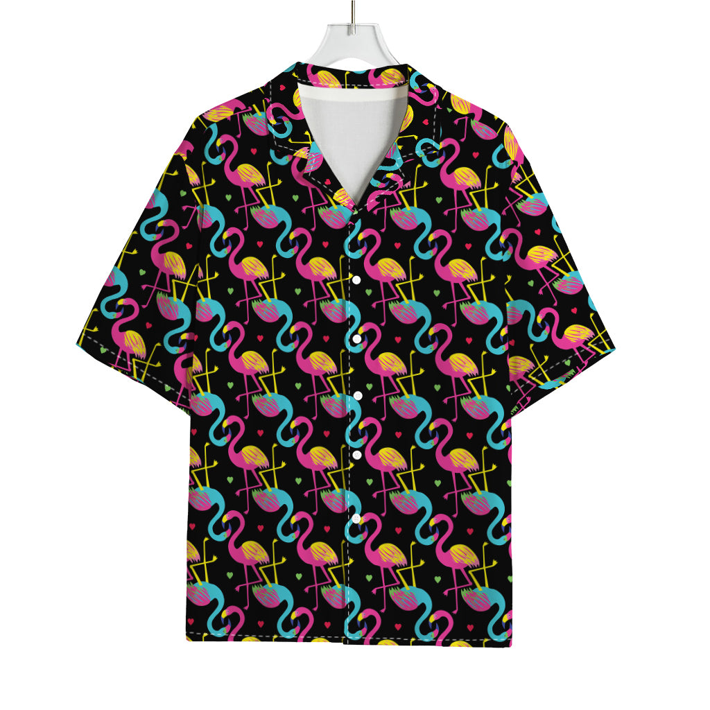 Colorful Flamingo Pattern Print Rayon Hawaiian Shirt