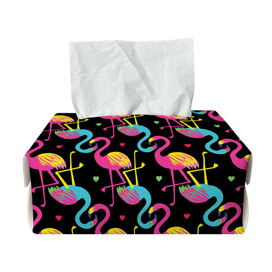 Colorful Flamingo Pattern Print Rectangle Tissue Box Cover