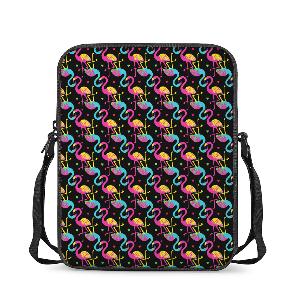 Colorful Flamingo Pattern Print Rectangular Crossbody Bag