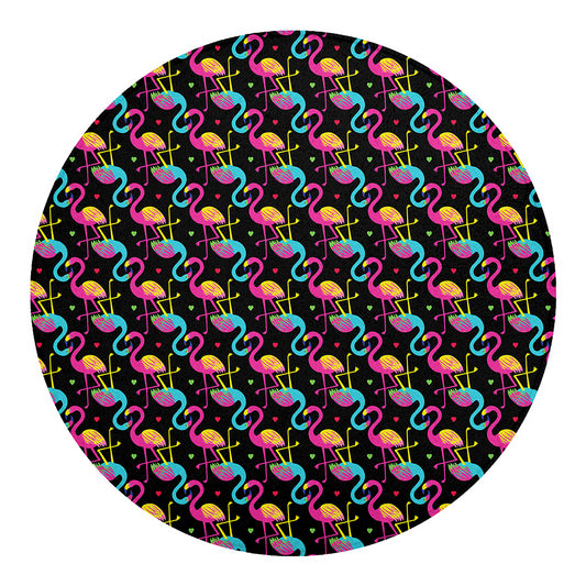 Colorful Flamingo Pattern Print Round Blanket