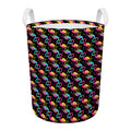Colorful Flamingo Pattern Print Round Laundry Basket