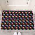 Colorful Flamingo Pattern Print Rubber Doormat