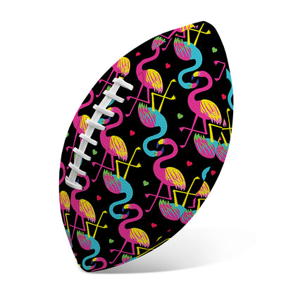 Colorful Flamingo Pattern Print Rugby Ball