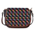 Colorful Flamingo Pattern Print Saddle Bag