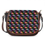Colorful Flamingo Pattern Print Saddle Bag