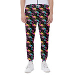 Colorful Flamingo Pattern Print Scuba Joggers