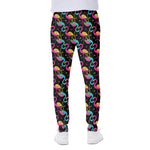 Colorful Flamingo Pattern Print Scuba Joggers