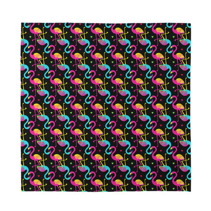 Colorful Flamingo Pattern Print Silk Bandana