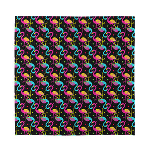 Colorful Flamingo Pattern Print Silk Bandana