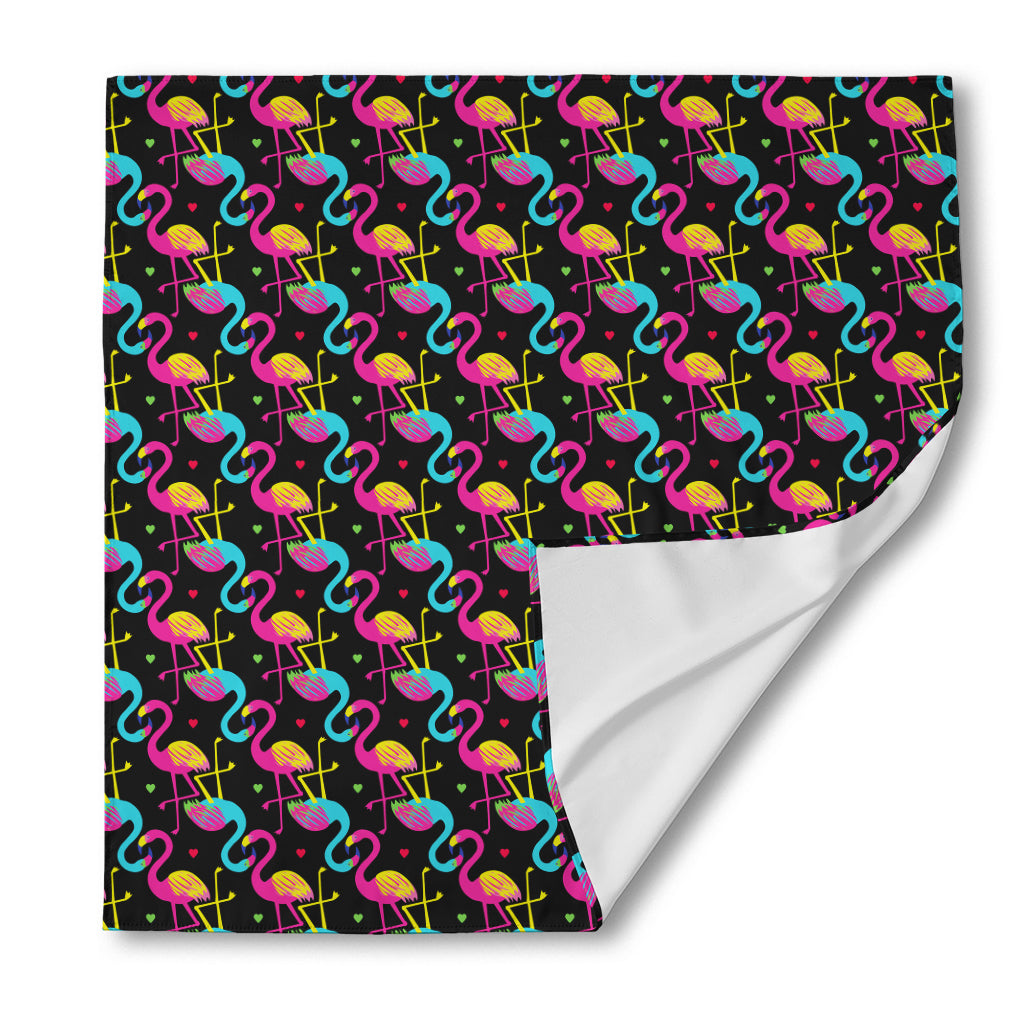 Colorful Flamingo Pattern Print Silk Bandana