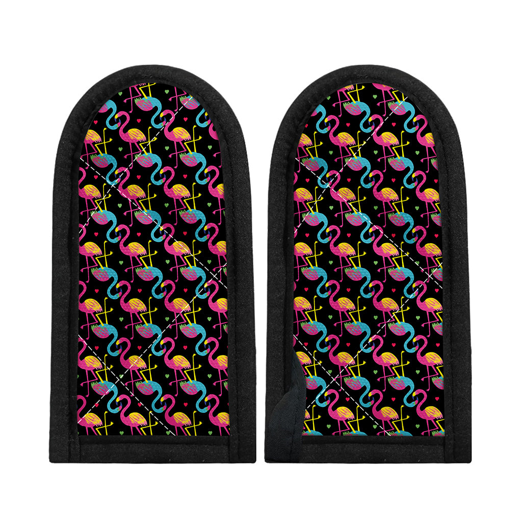 Colorful Flamingo Pattern Print Skillet Handle Cover