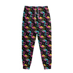 Colorful Flamingo Pattern Print Sweatpants