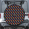 Colorful Flamingo Pattern Print Tire Cover With Camera Hole