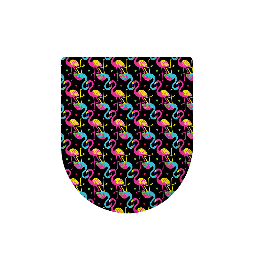 Colorful Flamingo Pattern Print Toilet Lid Cover