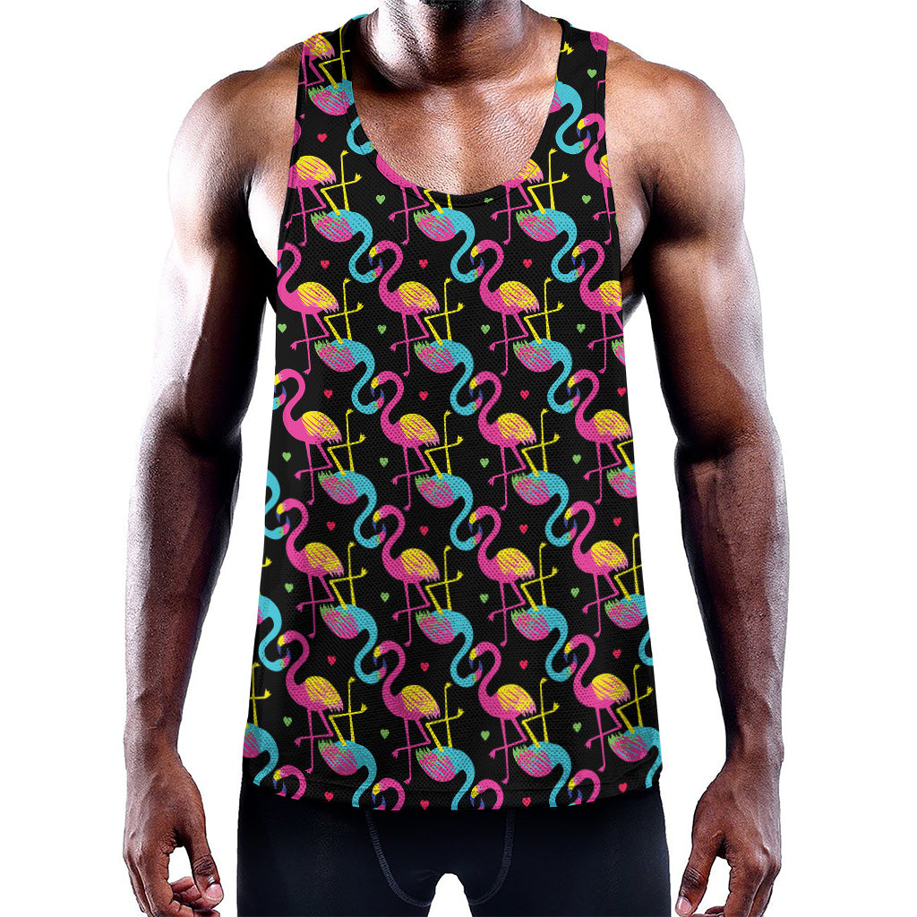 Colorful Flamingo Pattern Print Training Tank Top