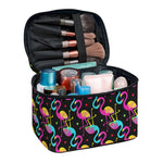 Colorful Flamingo Pattern Print Travel Makeup Bag